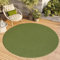 TAPISO Mono Rund Teppich Kurzflor Indoor Outdoor UV-beständig Grün Khaki Einfarbig Wohnzimmer Schlafzimmer Kinderzimmer Modern Design ÖKO-TEX 100 x 100 cm