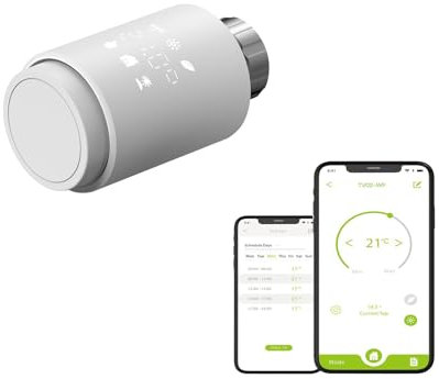 Qiumi Smart WiFi Heizkörper-Stellantrieb, Wifi, direkt programmierbar, Thermostat-Heizkörperventil, unterstützt Alexa Googlehome, kein Gateway erforderlich