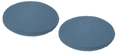 QUARKZMAN Hockerbezüge rund 2er Pack, runde Hockerbezüge mit elastischen Bändern, Durchmesser 11-16, Sitzkissen für Stühle Hocker - Blau
