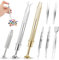GZqiancang 8 Stück Piercing Zange für Kugeln Set, Edelstahl Piercing Zange, mit 4 Klauen Piercing Kugel Aufdreher für Schmuck, IC-Chips, Präzisionsteilen