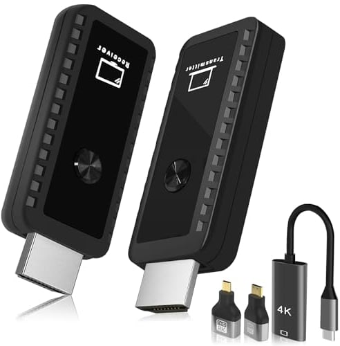 HDMI Inalámbrico Transmisor y Receptor, 1080P Transmisor HDMI Inalámbrico 2.4/5G Wireless HDMI para Transmisión de Vídeo y Audio al Monitor de la Computadora Portátil/PC/TV Box/Proyector