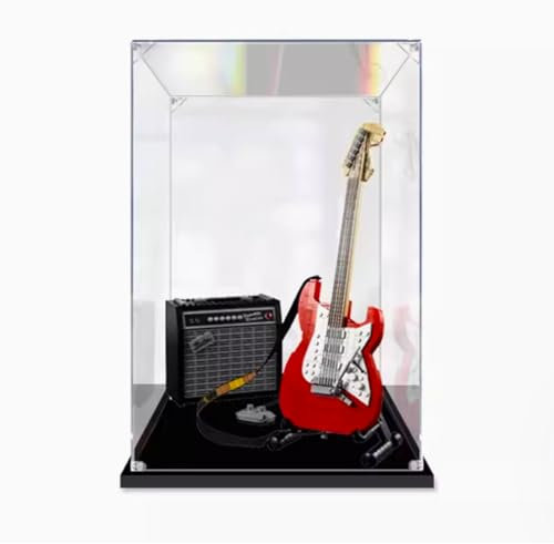Vetrina per modello Fender Stratocaster Guitar 21329, compatibile con Le-go 21329 (solo custodia, nessun set modello) (modello spesso (3 mm))