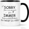 CHUIN DRUCK Beste Freundin Geschenke Kaffeetasse mit Spruch - Sorry, aber wir müssen für immer befreundet sein - Geburtstag Geschenk für Freundin Kollegin Abschiedsgeschenk Weihnachten, 320ml Schwarz