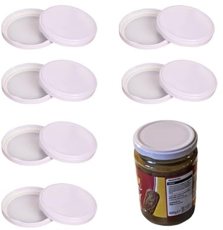 12 Pcs Jam Jars Polished Metal Twist-off Lids for Preserving Jars, Sauce Jars, Universal Canning Lids (82MM)