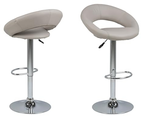 Furniture To Go Stehhocker mit offener Rückenlehne, prall, grau, drehbar
