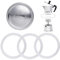 4 Stück Espressokocher Dichtungsring 3 Tassen, Ersatzdichtung Silikon, Mit Aluminium-Siebeinsatz, Dichtungsringe für Kaffeekannen (3 x Dichtungsring aus Silikon + 1 x Stahlfilter) (3 Tassen)