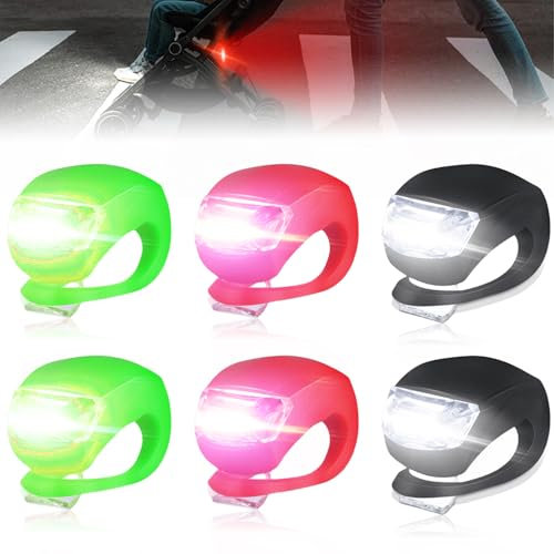6 Stück Kinderwagenlicht Silikon, Wasserdichte LED Silikonleuchten Kinderwagen Licht mit Heller LED & 3 Leuchtfunktionen Kinderwagenlicht LED Kinderwagen Licht LED für Kinderwagen Outdoor Läufer
