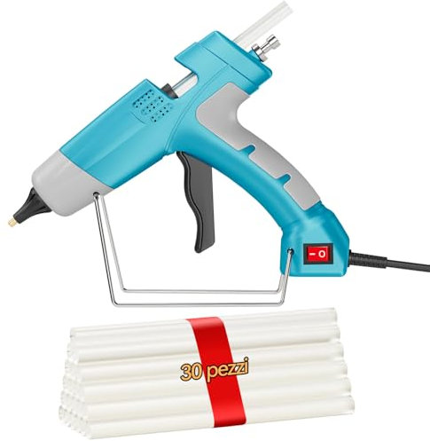 HHYSSG 100W Pistola Colla a CaldoProfessionale, Riscaldamento Rapido,Pistola per Colla a Caldo Industriale On/Off, con 30pcs 11x150 mm Colla Stick e Borsetta, Adatta per DIY, Uso Domestico