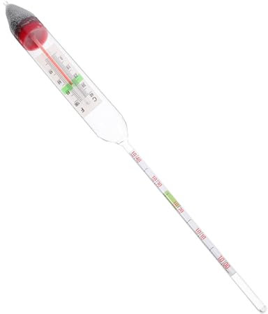 COLLBATH Manuelles mit Schwimmendem Design Hydrometer aus Glas Salzgehalts Hochpräzises Wassermessgerät und Temperaturausgleich für Meerwasser Aquarium
