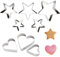 5 Pcs Star and 3 Pcs Heart Cookie Cutters Set for Christmas Baking, Stainless Steel Pastry Cutters for Biscuits, Cakes, Kids' Gingerbread, Mini Snowflakes and Creative Hexagon Shapes