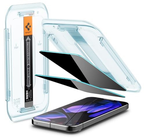Spigen Glas.tR EZ Fit Sichtschutz Schutzfolie kompatibel mit Google Pixel 10, Pixel 10 Pro, Pixel 9, Pixel 9 Pro, 2 Stück, Privacy Schutz, inklusive Installationskit, Kratzfest, 9H Härte Folie