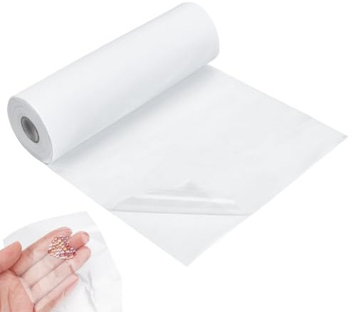 NBEADS 10m Strasssteine Transferfolie Papier, 24cm Breites Hotfix-Band Wärmeübertragungsrolle Transferfolie Papier Transferpapier mit Strasssteinen zum Aufbügeln für DIY T-Shirt Dekoration
