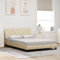 KTHLBRH Bettgestell Familienbett Doppelbett Schlafzimmer möbel Bettgestell ohne Matratze Creme 120x200 cm Stoff
