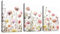 WENGTIAO 3 Pièces Colorées Fleurs Sauvages Tableau Decoration Murale Encadré Toile Peinture Florale Rouge Rose et Jaune Decoration Murale Salon Maison Deco Chambre Prêt à Accrocher 30x40cmx3