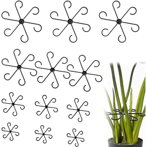 Lot de 12 piquets de support pour plantes grimpantes avec crochet en treillis, accessoires de jardin réutilisables