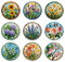 ANATTASOUL 9 Pièces sous-Verres Peinture, Fleurs Et Vitrail Été Dessous de Verre Peinture Coasters, Arts et Artisanat pour Adultes, Peinture Dessous de Verre pour Maison, Bar