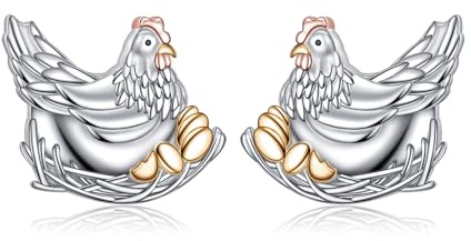 HOOHWE 925 Sterling Silber Tier Ohrringe Meerschweinchen/Fuchs Ohrstecker Hypoallergener Tier Schmuck Geschenke für Frauen Mädchen