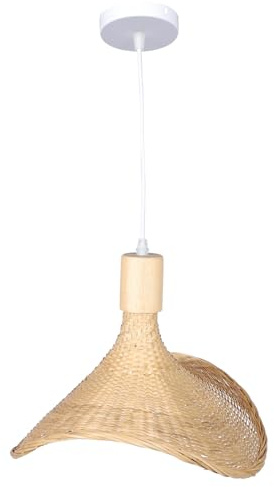 GETAJGHSD Handwoven Bamboo Pendant Lamp Straw Hat Shaped Ceiling Light Creative Home Ceiling Lamp for Bedroom Dining Living Bar and Restaurant Decor