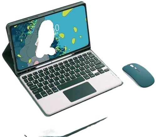YSJX Magnetic Detachable Touch Keyboard, Tablet Leather Case Suitable for iPad Pro 11 inch 2018-2022 universal(Dark Green+Keyboard+Mouse)