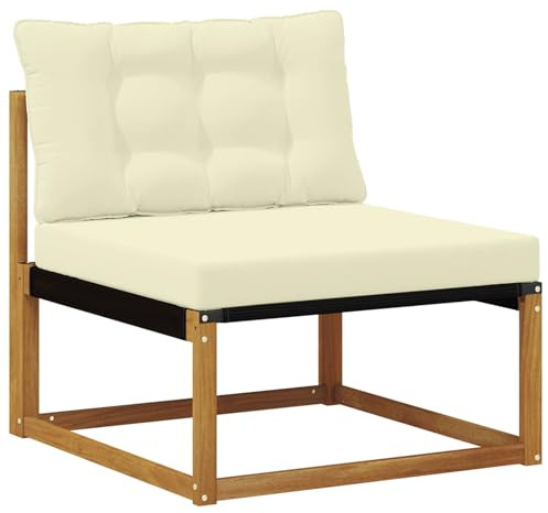 vidaXL Outdoor Mittelsofa Massivholz Akazie Natur, Balkonmöbel, moderner Outdoor-Stil, langlebiges Akazienholz-Loungeset für chillige Gartenmomente