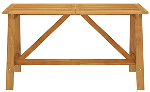 pokgdf Massivholz Esstisch aus Akazie für Garten und Terrasse, langlebiger Gartentisch aus massivem Akazienholz, Schlichter Design Esstisch aus Massivholz für den Außenbereich