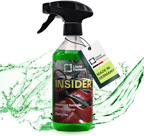 Liquid Elements Insider Innenraumreiniger 500ml, Cherry Tec | Cockpit Reiniger für Kunststoff, Leder, Polster & Armaturen, Cockpitpflege Auto Innenraum
