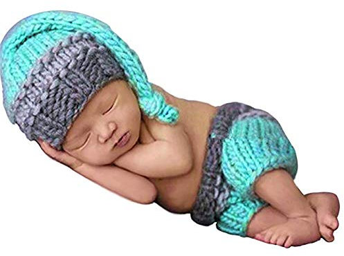 Matissa Baby Kleinkind Neugeborenen Hand gestrickt häkeln Strickmütze Hut Kostüm Baby Fotografie Requisiten Props (schlafender Engel)