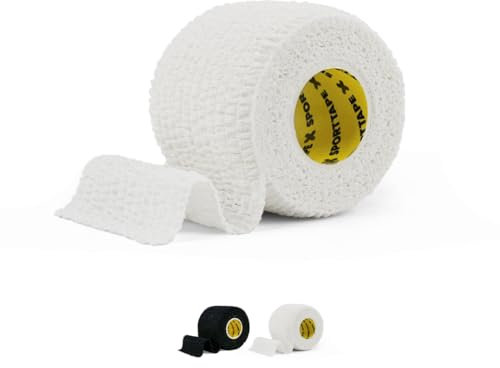 SPORTTAPE Tearable 5 cm x 4.5 m Elastic Adhesive Bandage EAB – Strong-Grip, Breathable Sports Tape | Rugby Lifting, Joint Support, Compression & Thumb Taping – White Single Roll