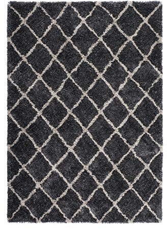 Lalee Kuschelteppich mit modernem Design, Graphit, 80 x 150 cm