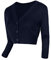 Urban GoCo Femmes Cardigan en Tricot Pull à Manches 3/4 en V-Col Boléro Blouson Gilet avec Boutons (XL, Bleu Marine)