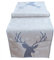 Tischläufer 40 x 140 cm hellgrau grau weiß eisblau Stickerei Hirsch Weihnachten Weihnachtsdeko Weihnachtstischdecke Mitteldecke Tischdeko Tischdecke