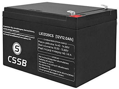CSSB, batteria gel AGM per auto, 12.0V