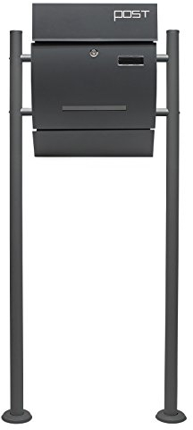 Mailbox Set Stand Letterbox V4 anthracite Single Postbox Letter Mail
