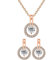 Mianova Damen Schmuckset Rosegold vergoldet im Schmucketui mit rundem Swarovski Elements Strass Kristall Anhänger Halskette Ohrringe Set