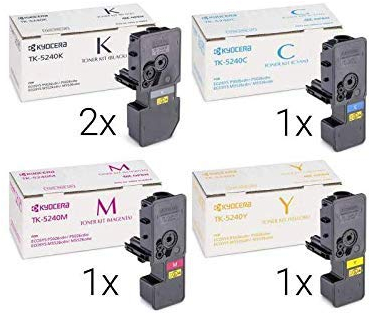 5X ORIGINAL KYOCERA Toner TK-5240 Multipack (2X SCHWARZ, GELB, Cyan, Magenta)