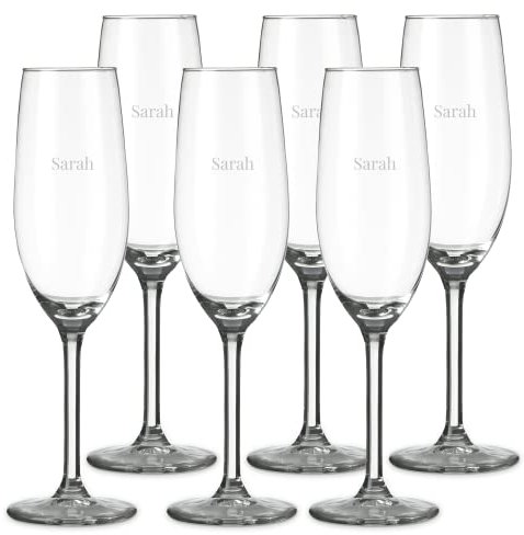 your surprise Coupes de Champagne personnalisées - Flûtes à Champagne en Verre avec une Gravure de grande Qualité réalisée au Laser, Personnalisable avec Nom et Texte (6)