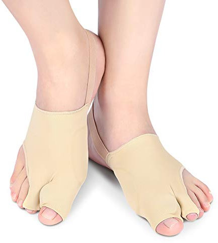 Haofy correttore alluce valgo, separatore dita piede con cinturino tallone , manicotto di protezione borsite per dito a martello, artiglio, sovrapposizione, uso diurno e notturno ( M )