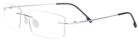 JoXiGo Lesebrille Randlos für Damen Herren Ultraleicht Rahmen mit Brillenetuis, Silber
