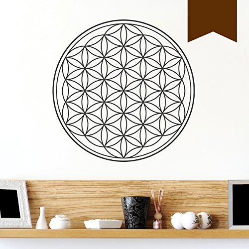WANDKINGS Wandtattoo, Blume des Lebens, 40 x 40 cm, Braun, Wähle aus 5 Größen & 35 Farben