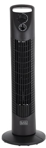 BLACK+DECKER BXFT50002GB Tower Fan with 2 Hour Timer, 3 Speeds, Automatic Oscillation, 30”, 40W, Black