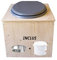 Toilette sèche en bois avec bavette inox et seau 22L plastique - La gris clair 22 litres - Fabrication Française - N9F4