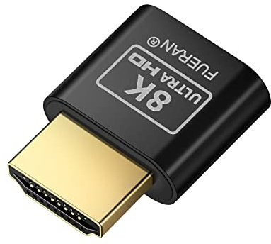 FUERAN Dummy Plug Headless Ghost Display Emulator Premium Aluminum PC HDMI-Compatible(Fit Headless-1920x1080 New 4RD@60Hz) (8K-1P)