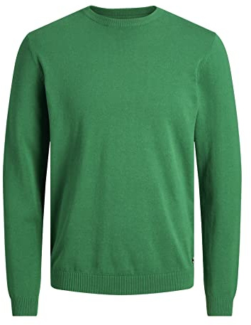 JACK & JONES Round Neck Knit Sweater Round Neck Knit Sweater, Verdant Green, XXL