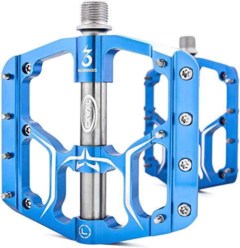 CXWXC Fahrradpedale MTB Pedal 9/16 Zoll - rutschfeste Aluminiumlegierung Pedale mit 3 Ultra-abgedichteten Lagern für MTB BMX Rennrad - Stabil, sicher und stylish