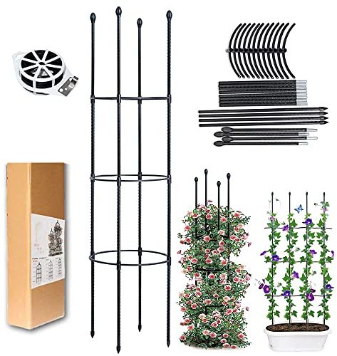 Obelisco para Flores,LIBRNTY Reja para Plantas Trepadoras,Jaula para Plantas de Tomate,Escalada Vegtables,Flowers,Fruit Grow Cage,Soporte Inoxidable Estable,Guardián de Las Plantas(150cm)