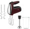 Tefal HT6525 Powermix Silence Handmixer | 600 W Leistung | offener Griff | Geschwindigkeitsstufen + Turbo-Funktion | 2 Schneebesen + 2 Knethaken aus Edelstahl | Stabmixer-Aufsatz aus Edelstahl | Rot