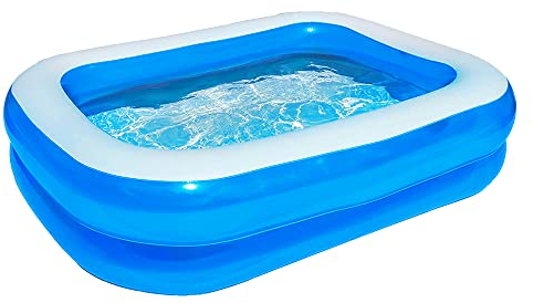 Zimpli Kids Grande pataugeoire familiale Gonflable Bleue, 2 m x 1,5 m, 496 l, Facile à Utiliser, pour l'extérieur, Le Jardin, la Piscine et Les éclaboussures d'été, pour s'amuser pour Tous