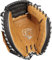 Easton Future Elite Baseball-Fanghandschuh | 82,5 cm | 1-teiliges solides Netz | Rechtshänder-Überwurf | Schwarz/Kamel