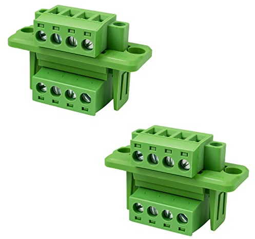 Connettori per Morsettiera PCB a 4 pin - LNSYSNS Morsettiera Plug in Vite, Tensione 300V, Corrente 15A - Connettori per Morsettiera a Vite PCB con Passo 5,08 mm