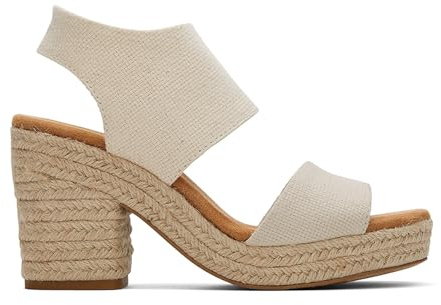 TOMS Women's Majorca Platform Basket Weave Sandal, Natural, 7.5 UK